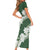 Ia Orana Tahiti Tiare Short Sleeve Bodycon Dress Sage Green Lei - Polynesian Pride