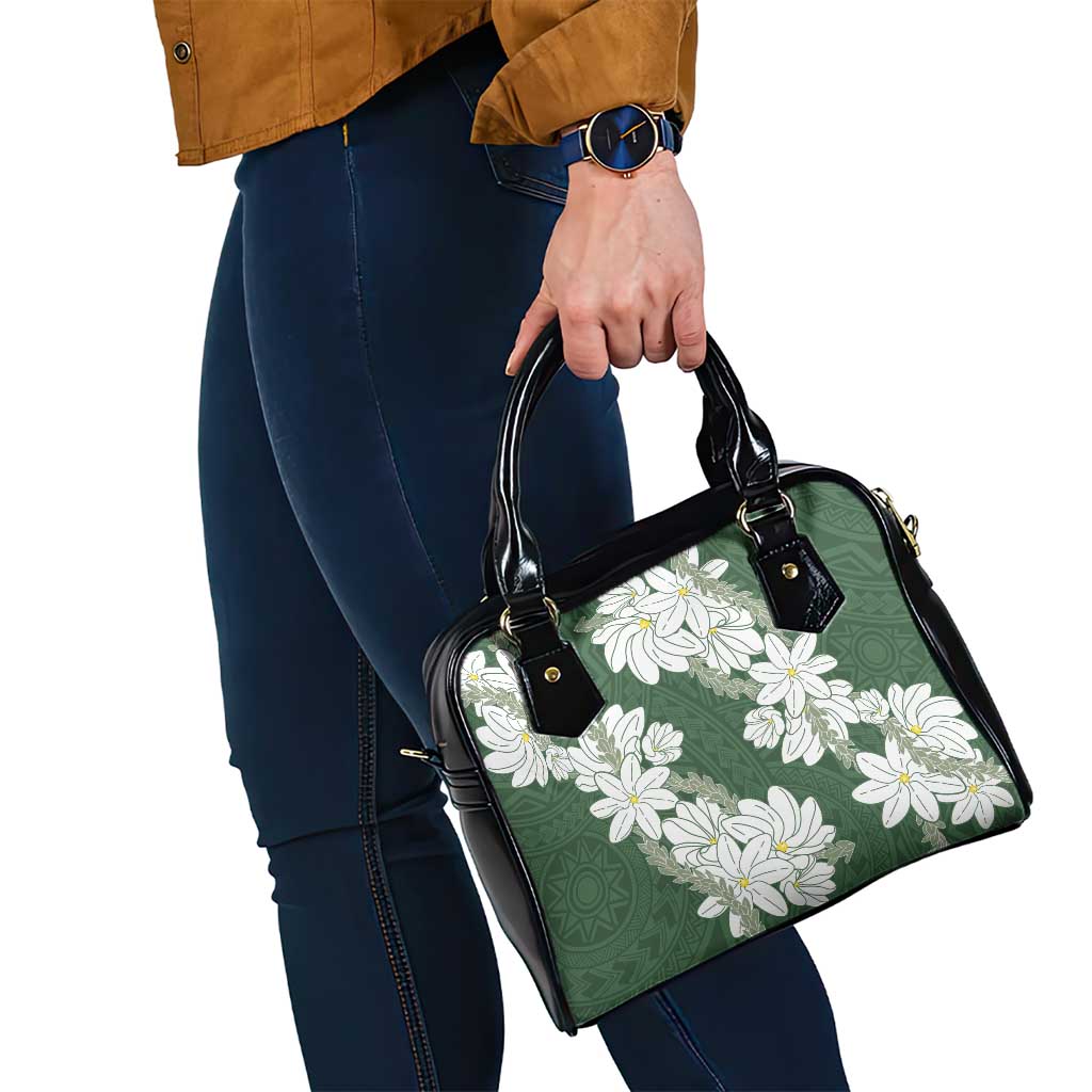 Ia Orana Tahiti Tiare Shoulder Handbag Sage Green Lei - Polynesian Pride