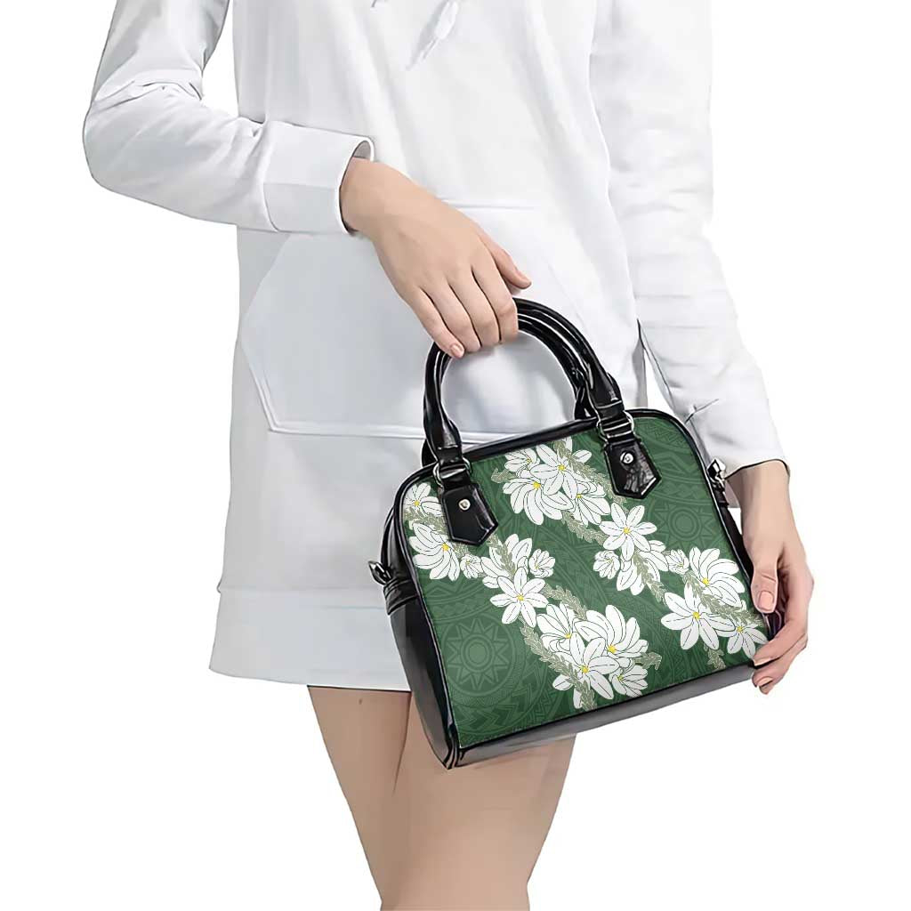 Ia Orana Tahiti Tiare Shoulder Handbag Sage Green Lei - Polynesian Pride