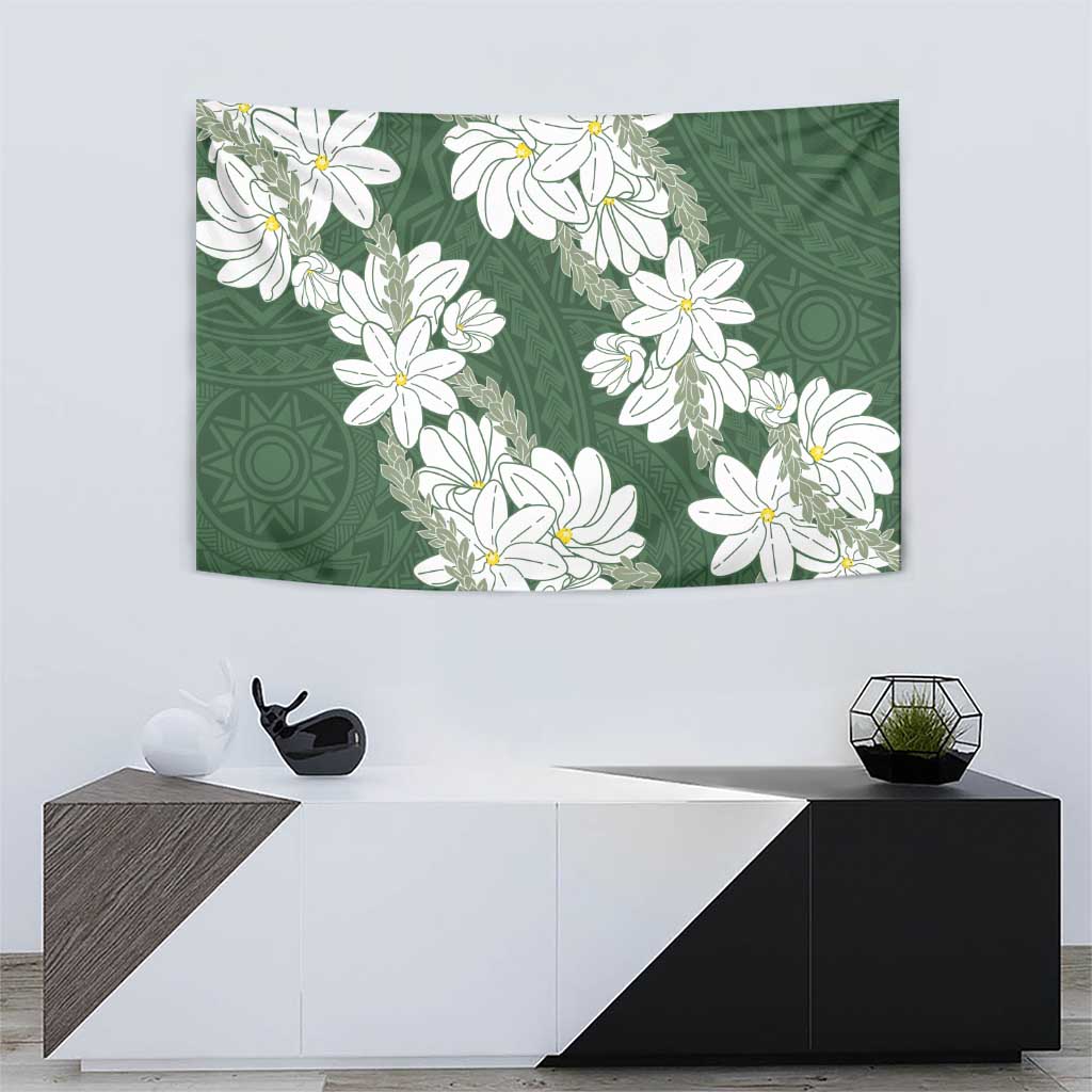 Ia Orana Tahiti Tiare Tapestry Sage Green Lei - Polynesian Pride