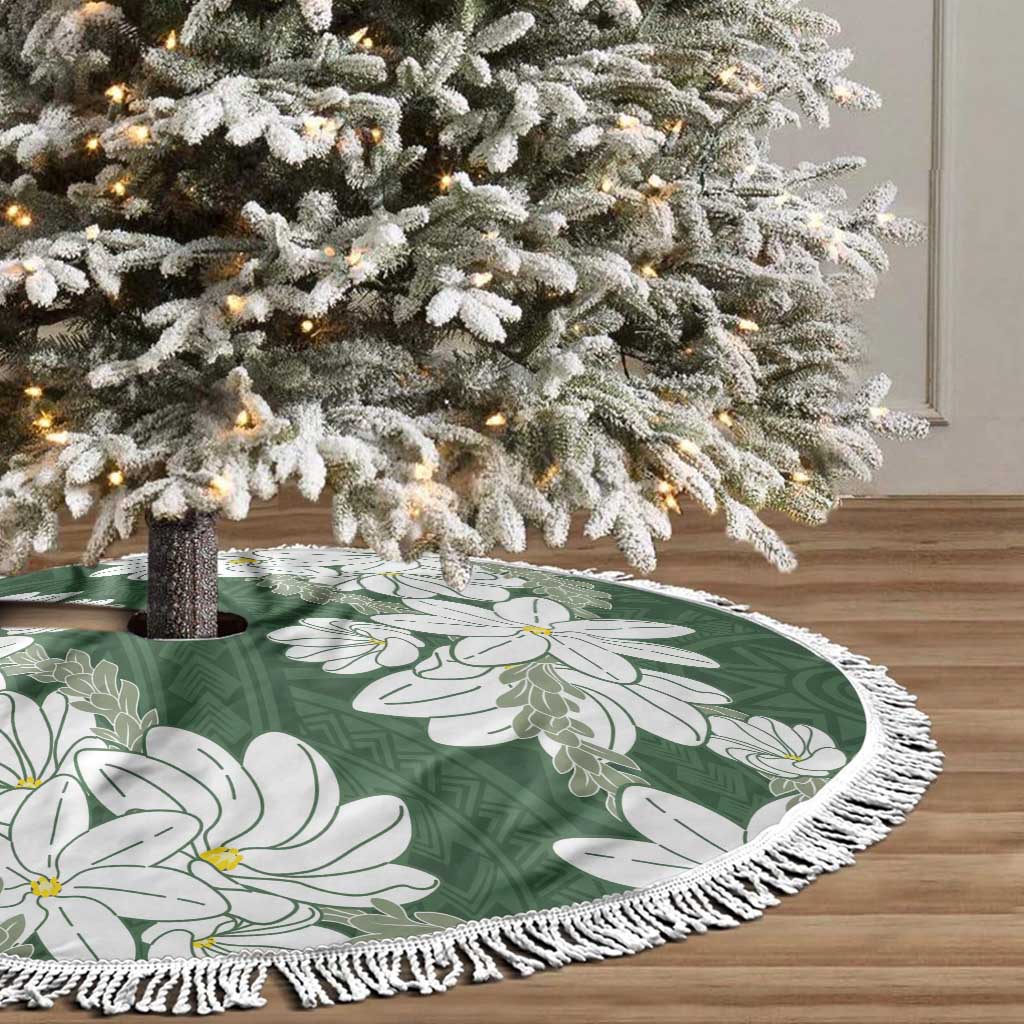 Ia Orana Tahiti Tiare Tree Skirt Sage Green Lei - Polynesian Pride