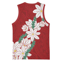 Ia Orana Tahiti Tiare Basketball Jersey Crimson Lei LT7 - Polynesian Pride