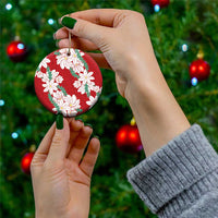 Ia Orana Tahiti Tiare Ceramic Ornament Crimson Lei - Polynesian Pride