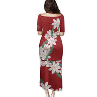 Ia Orana Tahiti Tiare Family Matching Puletasi and Hawaiian Shirt Crimson Lei LT7 - Polynesian Pride