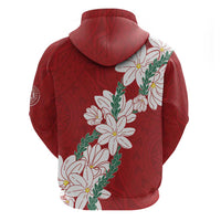 Ia Orana Tahiti Tiare Hoodie Crimson Lei - Polynesian Pride