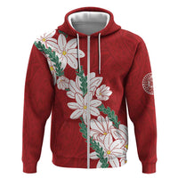 Ia Orana Tahiti Tiare Hoodie Crimson Lei - Polynesian Pride