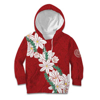 Ia Orana Tahiti Tiare Kid Hoodie Crimson Lei LT7 Hoodie Red - Polynesian Pride
