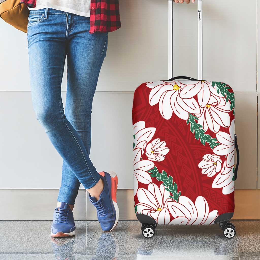 Ia Orana Tahiti Tiare Luggage Cover Crimson Lei LT7 - Polynesian Pride