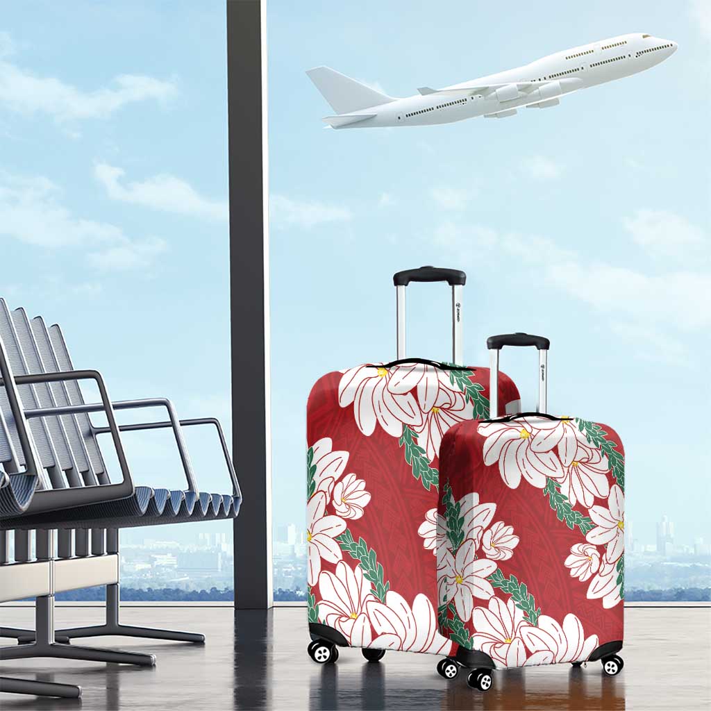 Ia Orana Tahiti Tiare Luggage Cover Crimson Lei LT7 - Polynesian Pride
