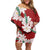 Ia Orana Tahiti Tiare Off Shoulder Short Dress Crimson Lei - Polynesian Pride
