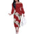 Ia Orana Tahiti Tiare Off The Shoulder Long Sleeve Dress Crimson Lei - Polynesian Pride