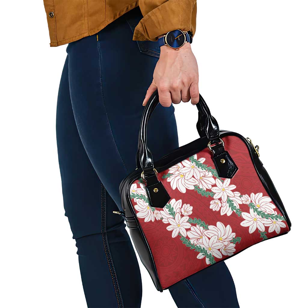 Ia Orana Tahiti Tiare Shoulder Handbag Crimson Lei - Polynesian Pride
