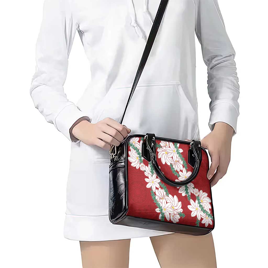Ia Orana Tahiti Tiare Shoulder Handbag Crimson Lei - Polynesian Pride