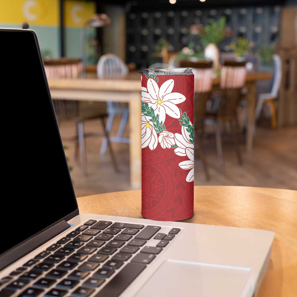 Ia Orana Tahiti Tiare Skinny Tumbler Crimson Lei - Polynesian Pride