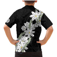 Ia Orana Tahiti Tiare Family Matching Mermaid Dress and Hawaiian Shirt Black Lei LT7 - Polynesian Pride