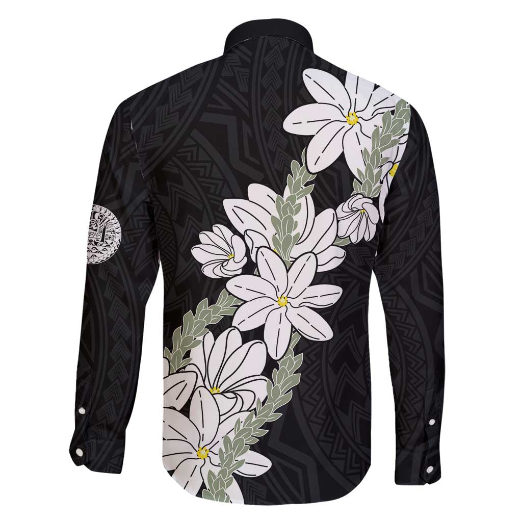 Ia Orana Tahiti Tiare Family Matching Puletasi and Hawaiian Shirt Black Lei - Polynesian Pride
