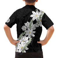 Ia Orana Tahiti Tiare Family Matching Summer Maxi Dress and Hawaiian Shirt Black Lei LT7 - Polynesian Pride