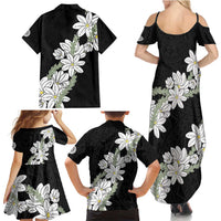 Ia Orana Tahiti Tiare Family Matching Summer Maxi Dress and Hawaiian Shirt Black Lei LT7 - Polynesian Pride