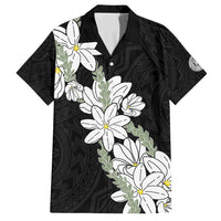 Ia Orana Tahiti Tiare Family Matching Summer Maxi Dress and Hawaiian Shirt Black Lei LT7 Dad's Shirt - Short Sleeve Black - Polynesian Pride