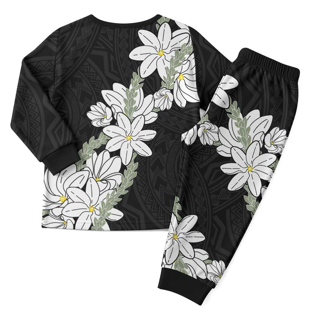Ia Orana Tahiti Tiare Christmas Pajama Set Black Lei - Polynesian Pride