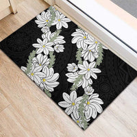 Ia Orana Tahiti Tiare Rubber Doormat Black Lei - Polynesian Pride