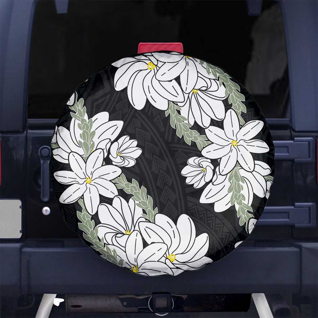 Ia Orana Tahiti Tiare Spare Tire Cover Black Lei LT7 No hole Black - Polynesian Pride