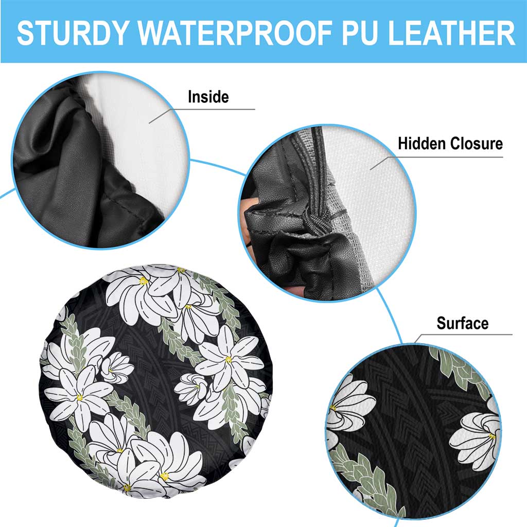 Ia Orana Tahiti Tiare Spare Tire Cover Black Lei LT7 - Polynesian Pride