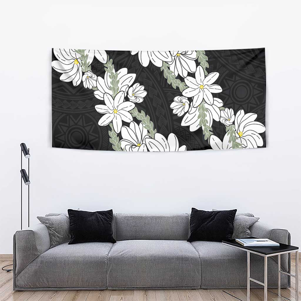 Ia Orana Tahiti Tiare Tapestry Black Lei - Polynesian Pride