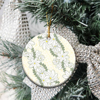 Ia Orana Tahiti Tiare Ceramic Ornament Lemon Yellow Lei - Polynesian Pride