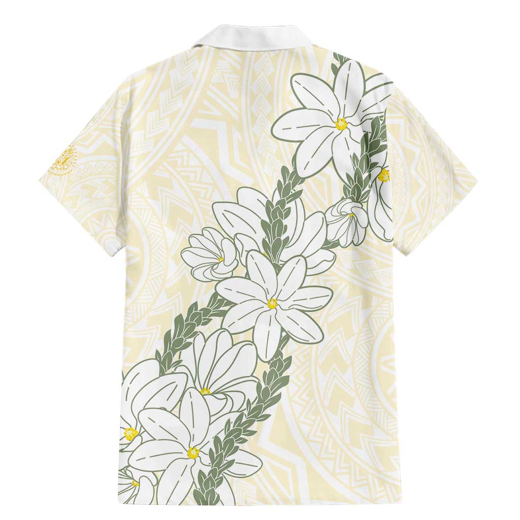 Ia Orana Tahiti Tiare Family Matching Mermaid Dress and Hawaiian Shirt Lemon Yellow Lei LT7 - Polynesian Pride