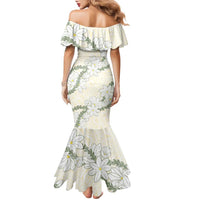 Ia Orana Tahiti Tiare Family Matching Mermaid Dress and Hawaiian Shirt Lemon Yellow Lei LT7 - Polynesian Pride