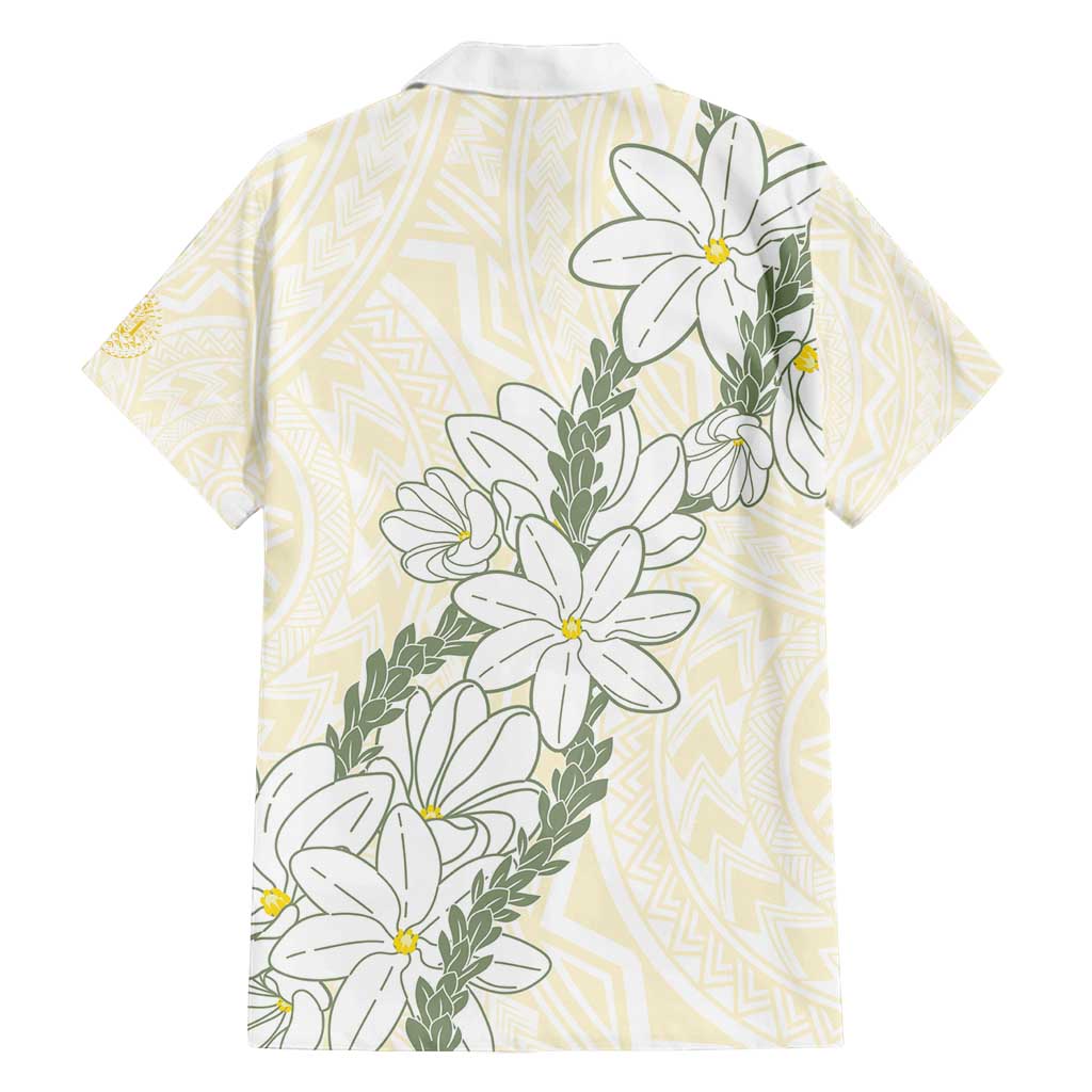 Ia Orana Tahiti Tiare Family Matching Tank Maxi Dress and Hawaiian Shirt Lemon Yellow Lei LT7 - Polynesian Pride
