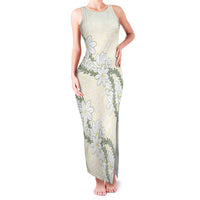 Ia Orana Tahiti Tiare Family Matching Tank Maxi Dress and Hawaiian Shirt Lemon Yellow Lei LT7 Mom's Dress Lemon - Polynesian Pride