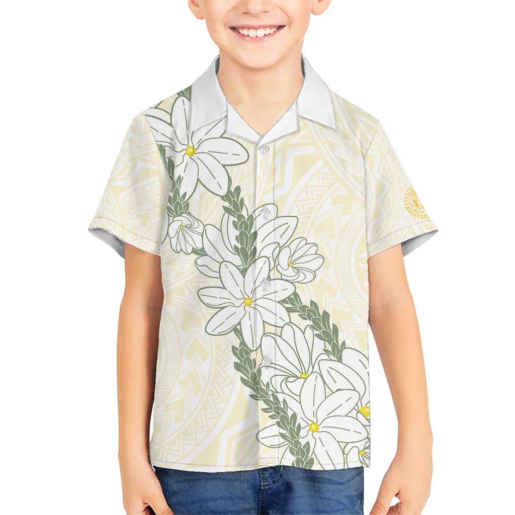 Ia Orana Tahiti Tiare Hawaiian Shirt Lemon Yellow Lei - Polynesian Pride