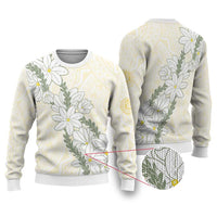 Ia Orana Tahiti Tiare Ugly Christmas Sweater Lemon Yellow Lei LT7 Lemon - Polynesian Pride