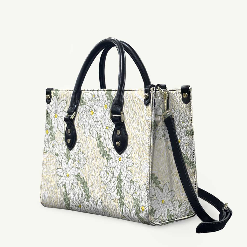 Ia Orana Tahiti Tiare Leather Bag Lemon Yellow Lei - Polynesian Pride