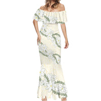 Ia Orana Tahiti Tiare Mermaid Dress Lemon Yellow Lei - Polynesian Pride