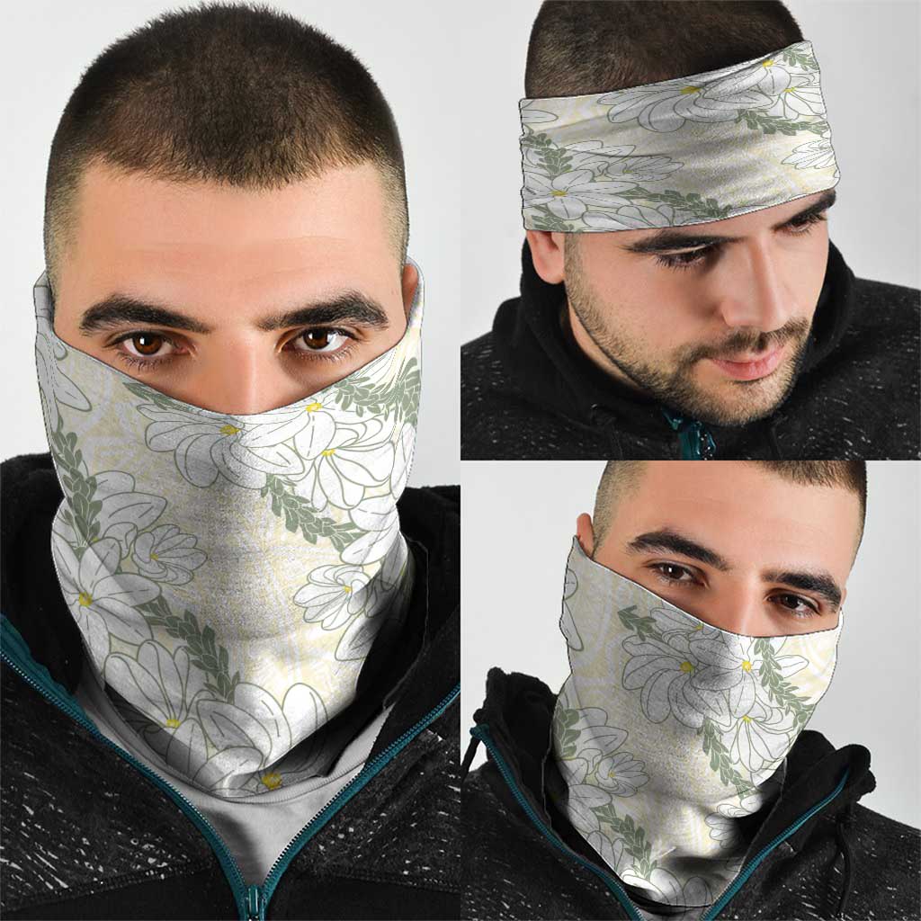 Ia Orana Tahiti Tiare Neck Gaiter Lemon Yellow Lei - Polynesian Pride