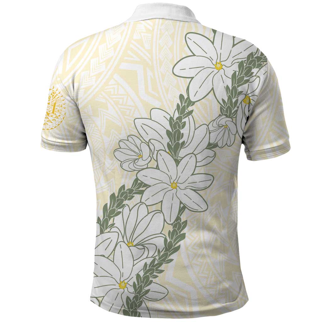Ia Orana Tahiti Tiare Polo Shirt Lemon Yellow Lei - Polynesian Pride