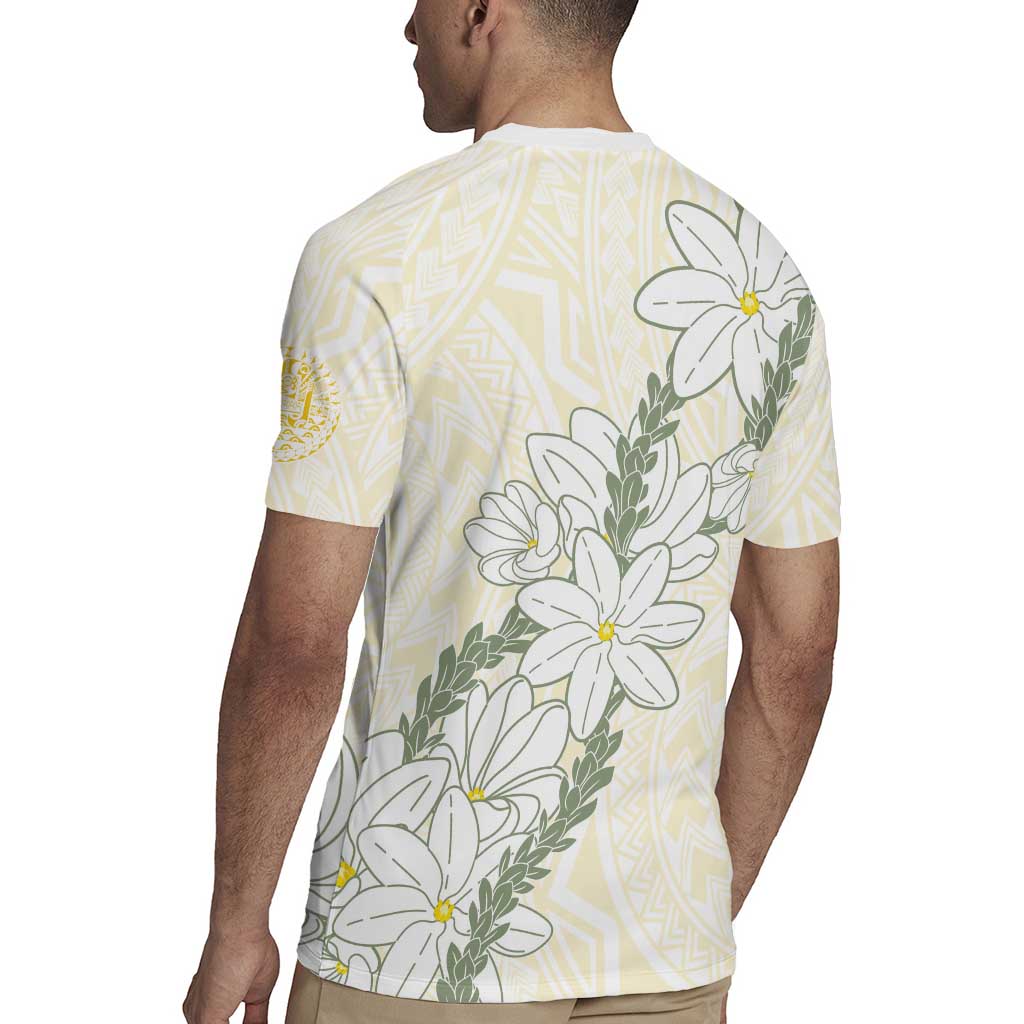 Ia Orana Tahiti Tiare Rugby Jersey Lemon Yellow Lei - Polynesian Pride