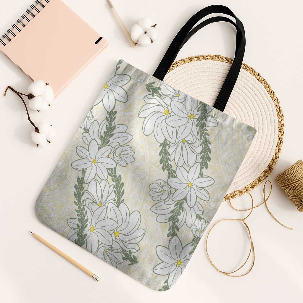 Ia Orana Tahiti Tiare Tote Bag Lemon Yellow Lei - Polynesian Pride