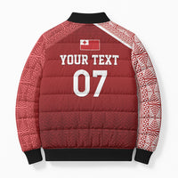 Mate Ma'a Tonga Custom Ngatu Bomber Puffer Jacket Kainga - Sipi Tau LT7 - Polynesian Pride