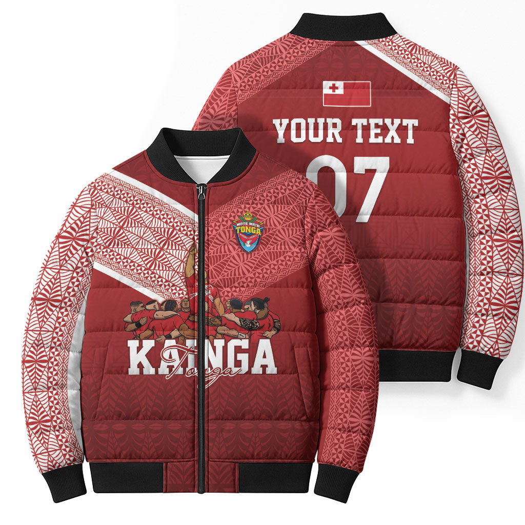 Mate Ma'a Tonga Custom Ngatu Bomber Puffer Jacket Kainga - Sipi Tau LT7 - Polynesian Pride
