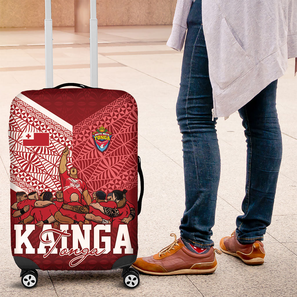 Mate Ma'a Tonga Ngatu Luggage Cover Kainga - Sipi Tau LT7 Red - Polynesian Pride