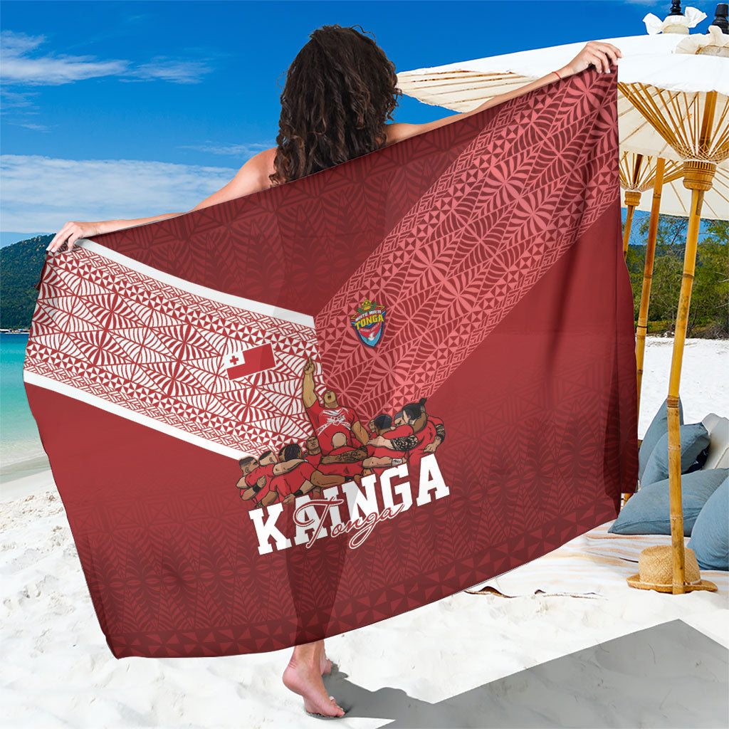 Mate Ma'a Tonga Ngatu Sarong Kainga - Sipi Tau LT7 One Size 44 x 66 inches Red - Polynesian Pride