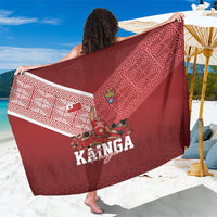 Mate Ma'a Tonga Ngatu Sarong Kainga - Sipi Tau LT7 One Size 44 x 66 inches Red - Polynesian Pride