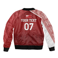Mate Ma'a Tonga Custom Ngatu Sleeve Zip Bomber Jacket Kainga - Sipi Tau LT7 - Polynesian Pride