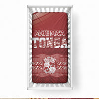 Mate Ma'a Tonga Baby Bed Cover Basic Ngatu Kupesi Motif LT7 28 × 52 in Red - Polynesian Pride