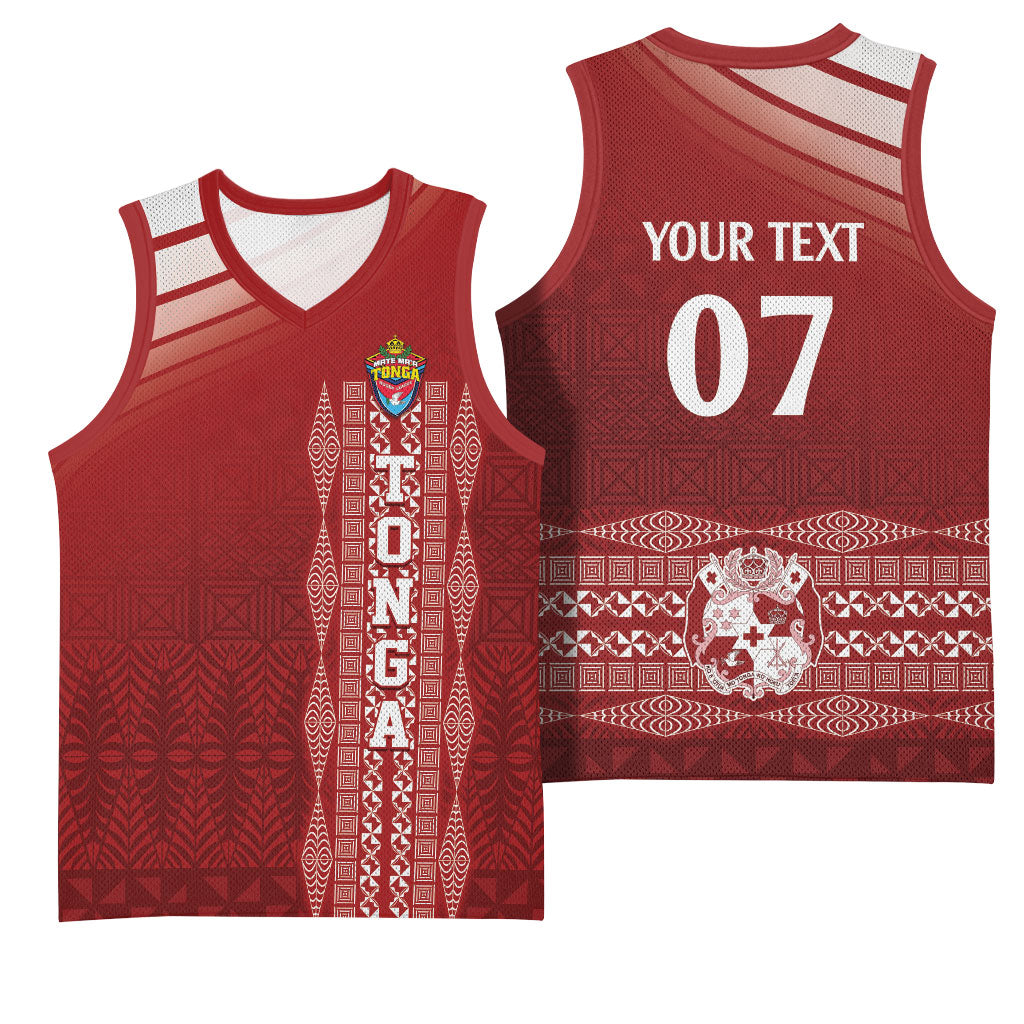 Mate Ma'a Tonga Custom Basketball Jersey Basic Ngatu Kupesi Motif LT7 - Polynesian Pride