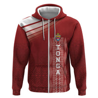 Mate Ma'a Tonga Custom Hoodie Basic Ngatu Kupesi Motif LT7 Zip Hoodie Red - Polynesian Pride